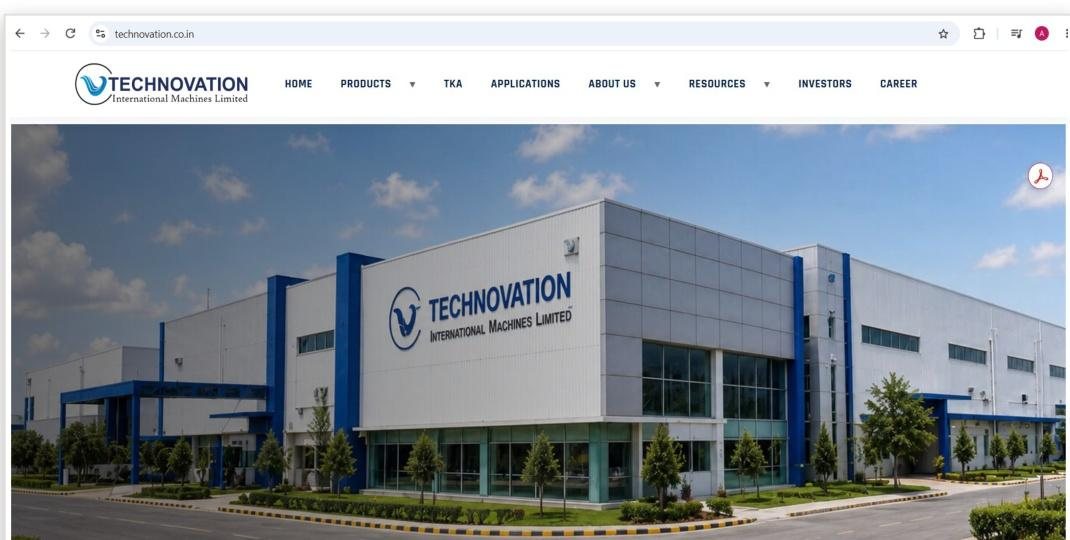 Technovation International Machines Limited — Plant Cinematography & Zero-Code CMS