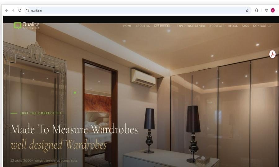 Qualita Luxury Experience — Made to Measure Wardrobes & 360 Walkthrough